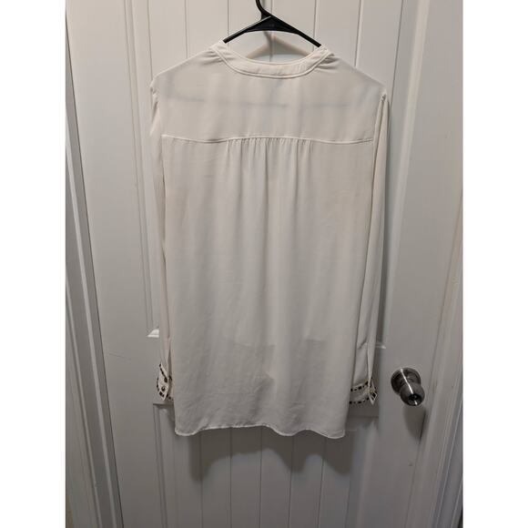 Cache' Longsleeve White Studded Accents Blouse Dressy Work Top Size M MSRP $115 - Picture 6 of 6